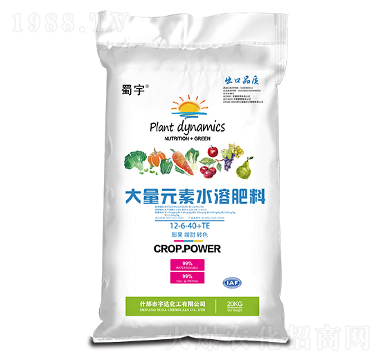 大量元素水溶肥料12-6-40+TE 蜀宇 宇達化工