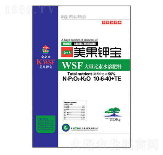 大量元素水溶肥料10-6-40+TE-金必來美果鉀寶-力多金
