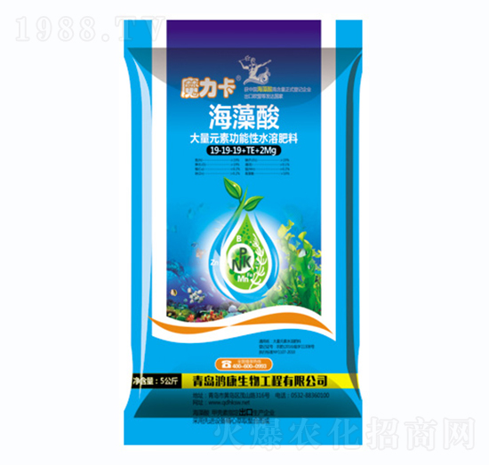 大量元素功能性水溶肥料19-19-19+TE+2Mg-魔力卡海藻酸-鴻康生物