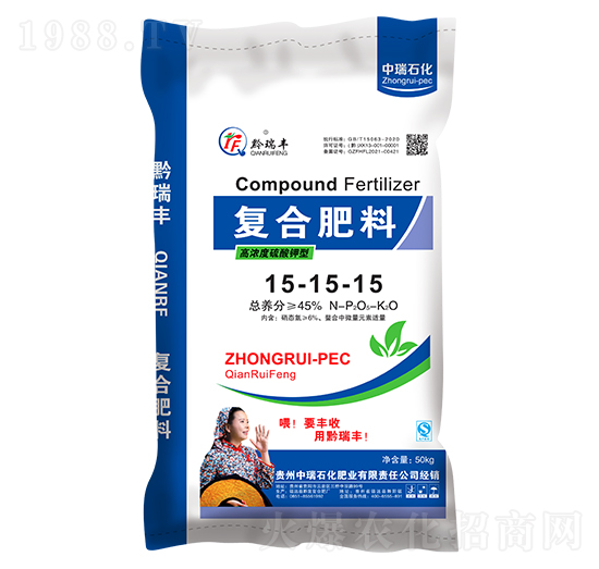 果蔬適用硫酸鉀型復(fù)合肥料15-15-15-中瑞石化
