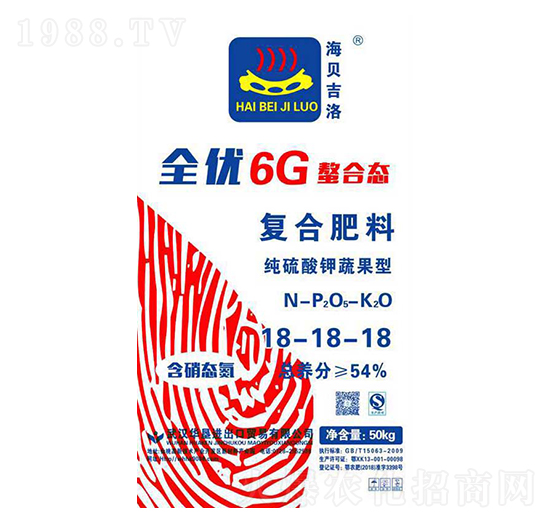 純硫酸鉀蔬果型復(fù)合肥料18-18-18-海貝吉洛-華墾