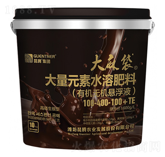 大量元素水溶肥料100-400-100+TE-大麻袋-昆騰生物