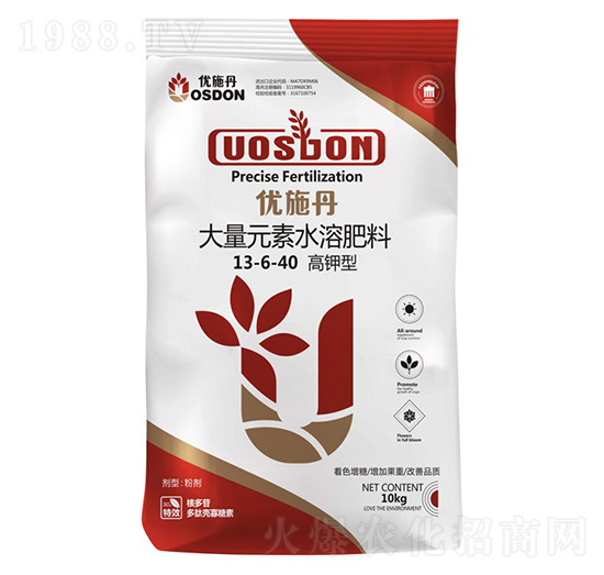 10kg高鉀型大量元素水溶肥料13-6-40-優(yōu)施丹