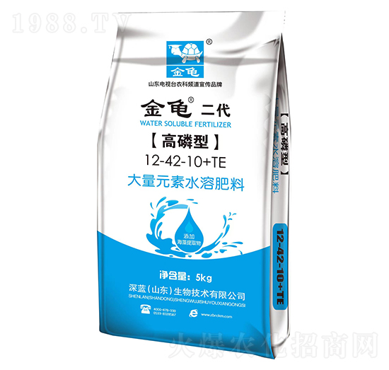 高磷型大量元素水溶肥料12-42-10+TE-金龜二代-深藍生物