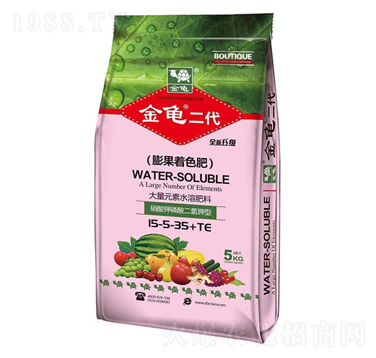 膨果著色大量元素水溶肥料15-5-35+TE-金龜二代-深藍生物