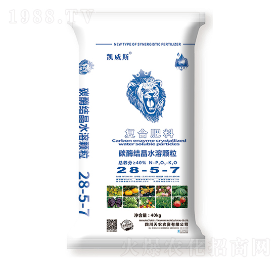 碳酶結(jié)晶水溶復(fù)合肥料28-5-7-凱威斯-天農(nóng)農(nóng)資