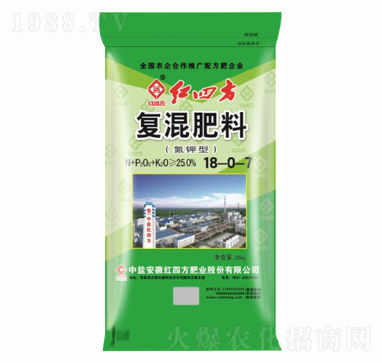 氯基氮鉀型復混肥料18-0-7-紅四方