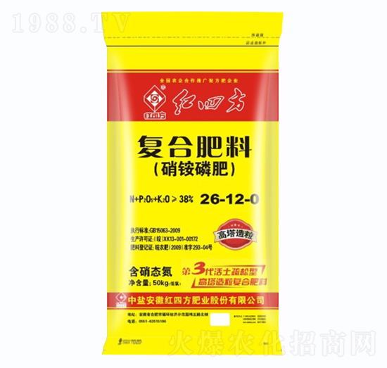 硝銨磷高塔復合肥料26-12-0-紅四方