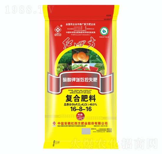 硫酸鉀復合肥料16-8-16-紅四方