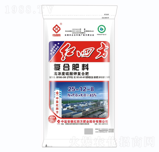 高濃度硫酸鉀復(fù)合肥料25-12-8-紅四方