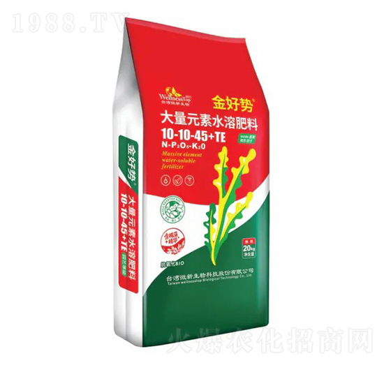 功能型大量元素水溶肥10-10-45+TE-金好勢(shì)-微新生物